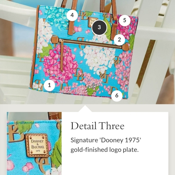 NWT Dooney & Bourke Hydrangea Monogram Shopper - Picture 13 of 15